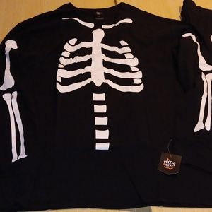 Mens pj's size 3xl tall Skelton in black and white 100% cotton